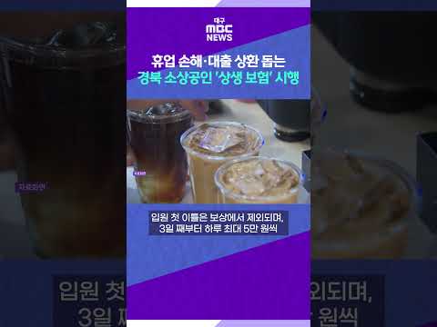 경북, 소상공인 휴업 손해·대출 상환 돕는 '상생 <strong>보험</strong>' 시행 #shorts (대구MBC)