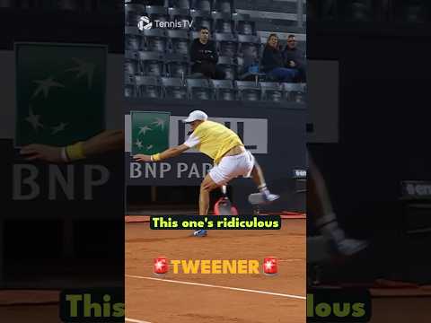 INSANE rally with a mid point tweener under the lights in Rome 🇮🇹🔥 #tennis #tennistv #sports