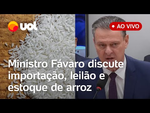 Leilão do arroz: Ministro Fávaro fala ao vivo na Câmara sobre importação, leilão e estoque no Brasil