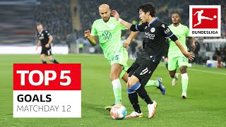 Top 5 Goals • Okugawa, Nmecha, Pléa & More | Matchday 12 — 2021/22