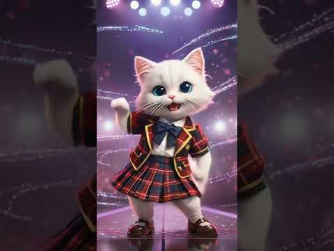 Heart-touching Cute Kitten Dancing Jpop #kitten #cutekitten #kittendance #ai #DreamTrackAI