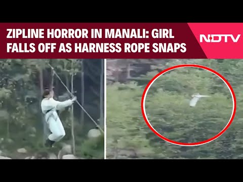 Manali Zipline News | Nagpur Girl Falls Off Zipline As Harness Rope Snaps In Manali, Injured