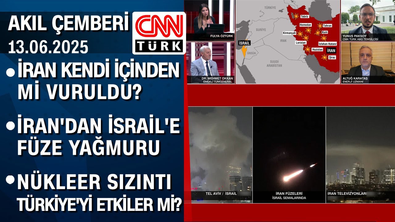 İran'dan İsrail'e füze yağmuru! Nükleer sızıntı Türkiye'yi etkiler mi? -Akıl Çemberi 13.06.2025 Cuma