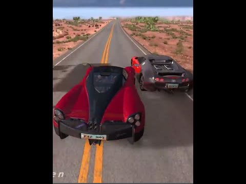 PAGANI HUAYRA  vs Bugatti veron crashes BeamNG.drive