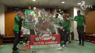 Celtic pop the Champagne in dressing room celebrations!