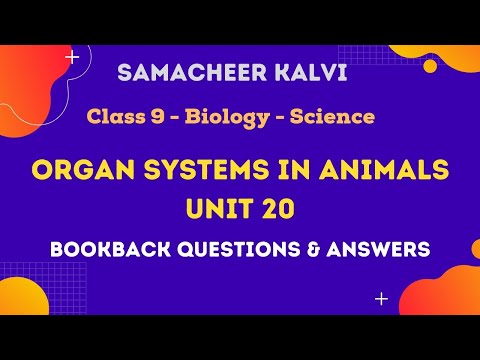 Organ Systems in Animals | Unit 20  | Class 9 | Biology | Science | Samacheer Kalvi