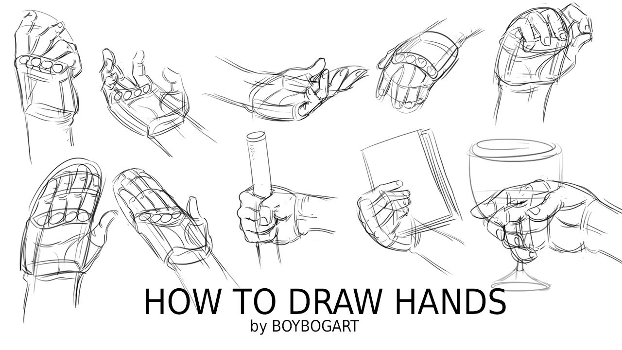 How to draw hands - Step by step tutorial - YouTube