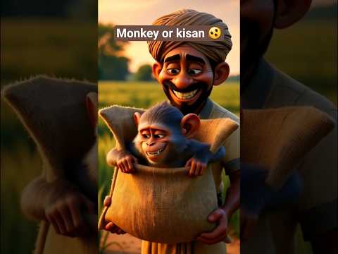 monkey bagha kisan ke aam leke 😱😱 #shorts shor#funny #cartoon