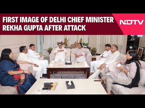 Rekha Gupta | First Image Of Delhi Chief Minister Rekha Gupta After Attack, Meets BJP MPs
