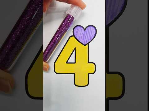 Number 4 #glitter #glitterart #color #lovely #heart #four #purple
