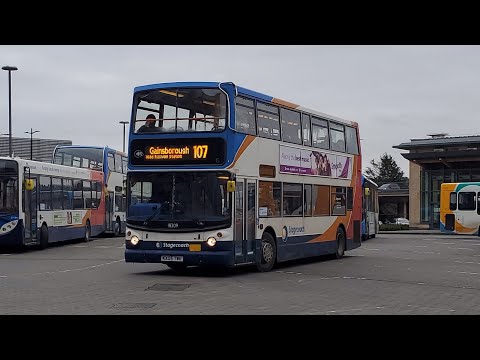Buses at Lincoln Central Bus Station, St Mary's Street & Pelham Bridge (31/01/2024)