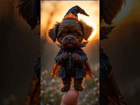 🎃 So Tiny It’s Scary! 😱👻 The Smallest Maltipoo Puppy in Halloween Costume Ever! #ai #shorts
