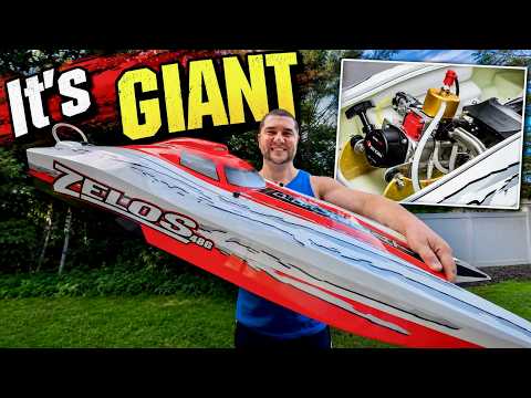 Man and GIANT Boat | Proboat GAS Powered 48 Incher Catamaran - BRAND NEW Review