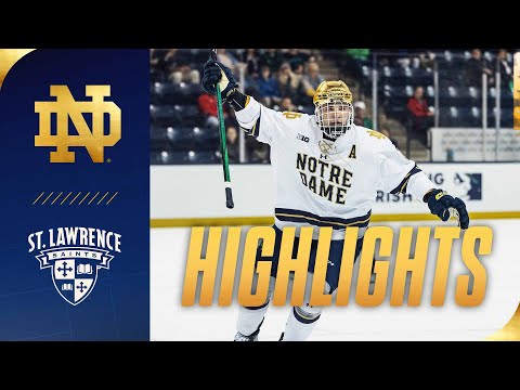 Irish Cruise to Coach Sheahan’s First Win | Highlights vs St. Lawrence | Notre Dame Hockey