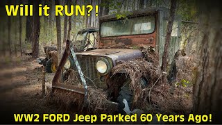 FORGOTTEN WW2 Ford Jeep Sitting 60 Years! Will it Run Again?!