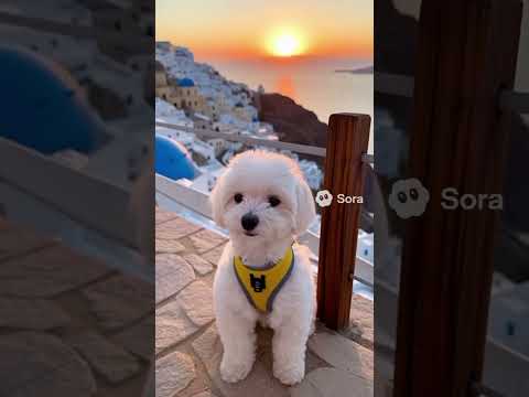 Belle Traveling the World#Dog #Cute #Travel #Worldwide #Maltese #ai #sora #sora2 #犬 #可愛い #旅行 #チワマル
