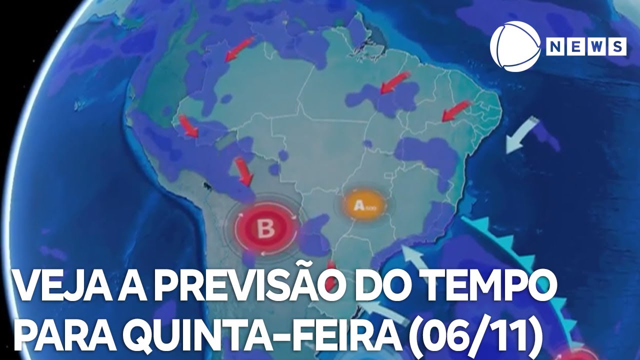 Veja a previsão do tempo para quinta feira 0611