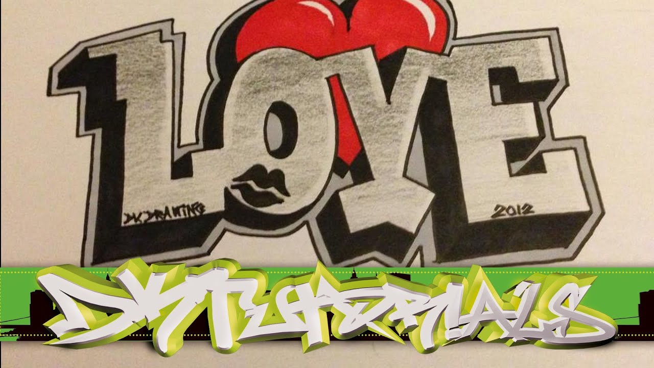 How to draw Graffiti Love YouTube