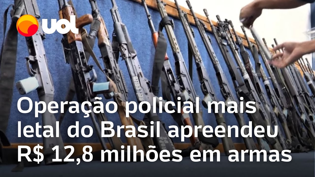 Operação no Rio a ação policial mais letal do Brasil apreendeu R$ 128 milhões em armas