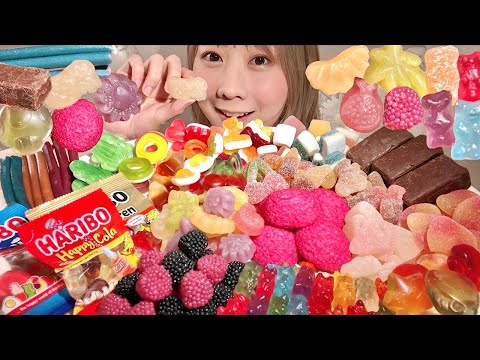 ASMR HARIBO Gummy Candy Wax Gummies【Mukbang/ Eating Sounds】【English subtitles】