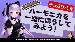 【ハーモニカ一緒に吹きましょう 】🔰初心者向け、ハーモニカの配列、吹き方、練習法簡単に解説!【ハーモ二カVtuber #紫吹まゆ】