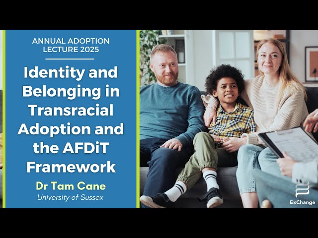We were delighted to invite Dr Tam Cane from the University of Sussex as our guest speaker for this year's ExChange Wales Annual Adoption Lecture. 

Tam presented her research on the AFDiT framework – a framework intended to ensure positive identity outcomes for all minoritised ethnic children moving into transracial adoption.

For more information on our upcoming events, please visit our website: 
https://www.exchangewales.org/

------------------------------------------------

Located within the Cardiff University School of Social Sciences, CASCADE Research Centre is concerned with all aspects of community-based responses to social needs in children and families, including family support services, children in need services, child protection, and looking after children and adoption.
https://cascadewales.org/

​ExChange is a project within CASCADE. ExChange an all-Wales network that brings the stakeholders in social care together to share experiences and expertise, and to learn from one another through free events and online resources. Our aim is to improve social work and social care services by creating dialogue and ongoing relationships between people with different types of expertise, informed by recent and current research.
https://www.exchangewales.org/

Mae Canolfan Ymchwil CASCADE wedi'i lleoli o fewn Ysgol y Gwyddorau Cymdeithasol ym Mhrifysgol Caerdydd. Mae’n ymwneud â phob agwedd ar ymatebion cymunedol i anghenion cymdeithasol plant a theuluoedd, gan gynnwys gwasanaethau cymorth i deuluoedd, gwasanaethau i blant mewn angen, amddiffyn plant, plant sy'n derbyn gofal, a mabwysiadu.
https://cascadewales.org/

​Mae ExChange yn brosiect o fewn CASCADE. Rhwydwaith Cymru-gyfan yw ExChange. Ei nod yw dod â'r holl randdeiliaid o fewn gofal cymdeithasol ynghyd i rannu profiadau ac arbenigedd, ac i ddysgu o'i gilydd drwy adnoddau ar-lein a digwyddiadau rhad ac am ddim. Ein nod yw gwella gwaith cymdeithasol a gwasanaethau gofal cymdeithasol drwy sbarduno trafodaeth a meithrin perthnasau parhaus rhwng pobl â gwahanol fathau o arbenigedd, ar sail ymchwil diweddar a chyfredol.
https://www.exchangewales.org/