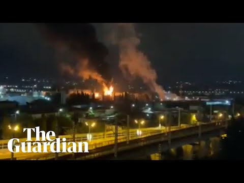 Footage shows blaze at Russian oil depot following Ukraine attack