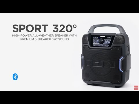 ION Audio Sport™ 320° High-Power All-Weather Bluetooth® Speaker with Premium 5-Speaker 320° Sound