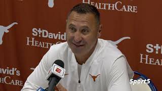 Texas Longhorns Football Coach Steve Sarkisian Reacts To WIN vs KY