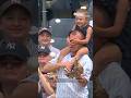 Father catches foul ball at Yankee Stadium as daughter covers eyes