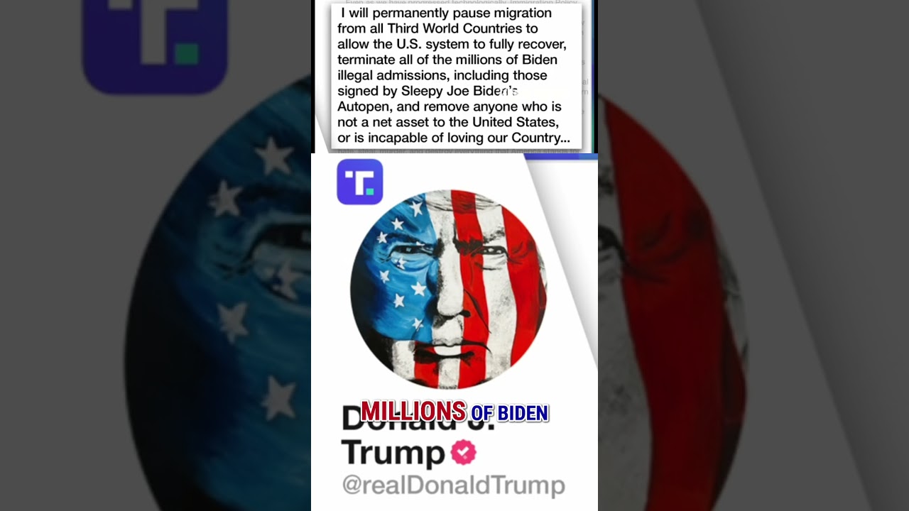 Trump vows to 'permanently pause' migration from 'Third World' countries #short