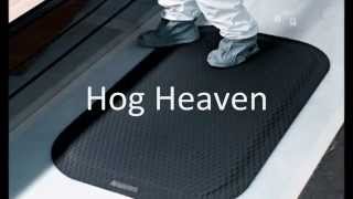 "Hog Heaven Anti Fatigue Mat 7/8"" Thick 24"" W Yellow Border from 3 Ft up to 60 Ft"