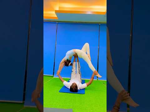 Partner yoga with my friend 🧘