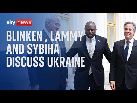 Antony Blinken, David Lammy and Ukrainian Foreign Minister Andrii Sybiha discuss Ukraine support