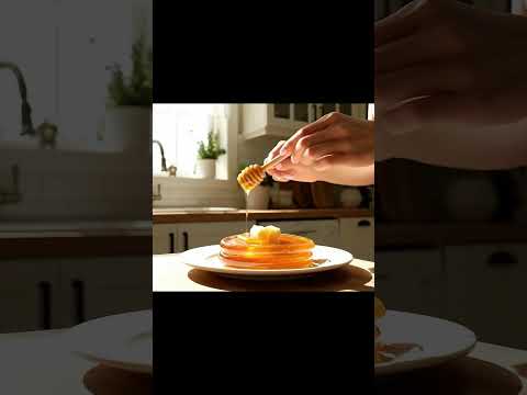 世界で一番美しい朝食。#Shorts #ASMR #satisfying #breakfast #sunlight #glasspancake #honey #CGI #音フェチ #ガラス
