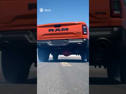 Ram trx racing down airstrip #ram #trx #lamborghini #airport #fast #ai