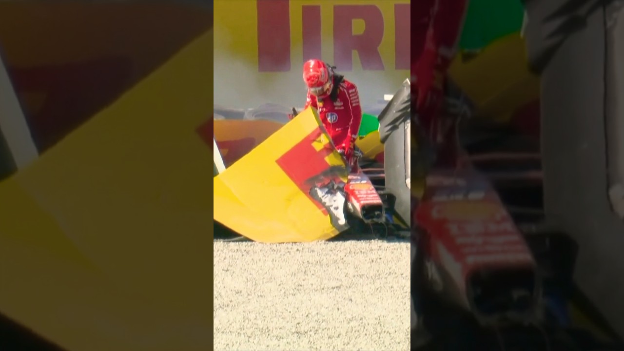 Quel début de course catastrophique à Monza pour Ferrari! Leclerc termine sa course dans le mur!