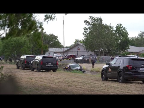 Video shows the crashed truck of Robb Elementary School shooter Salvador Ramos in Uvalde..