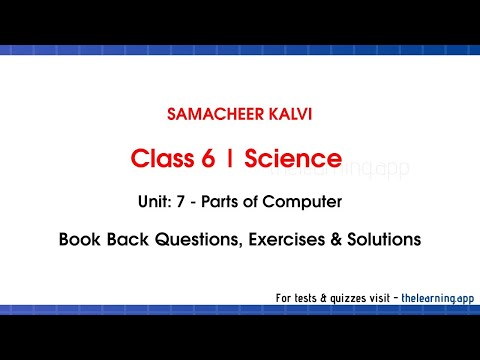 Parts of Computer Book Back Answers | Unit 7 | Class 6 | Term 2 | Science | Samacheer Kalvi