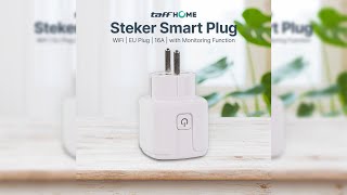 Pratinjau video produk TaffHOME Steker Tuya Smart Plug WiFi EU Plug 16A Monitoring Function - S21