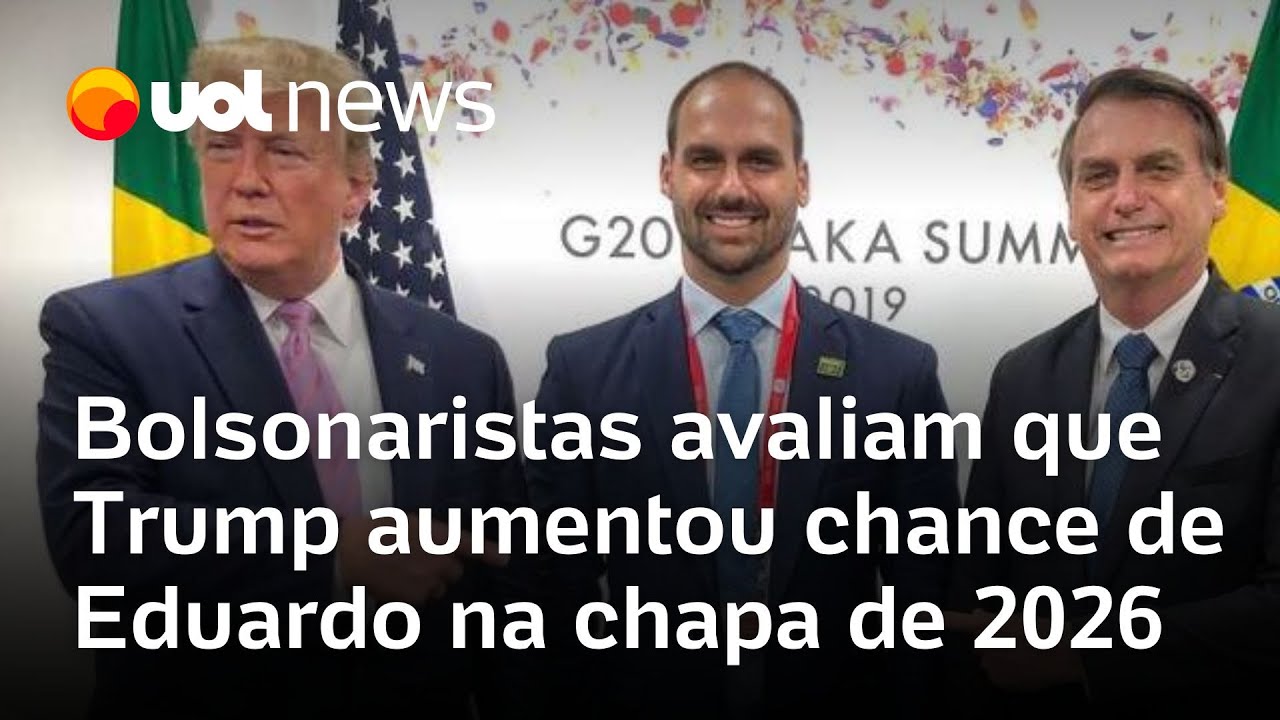Apoiadores de Bolsonaro avaliam que apoio de Trump aumentou chance de Eduardo estar na chapa de 2026