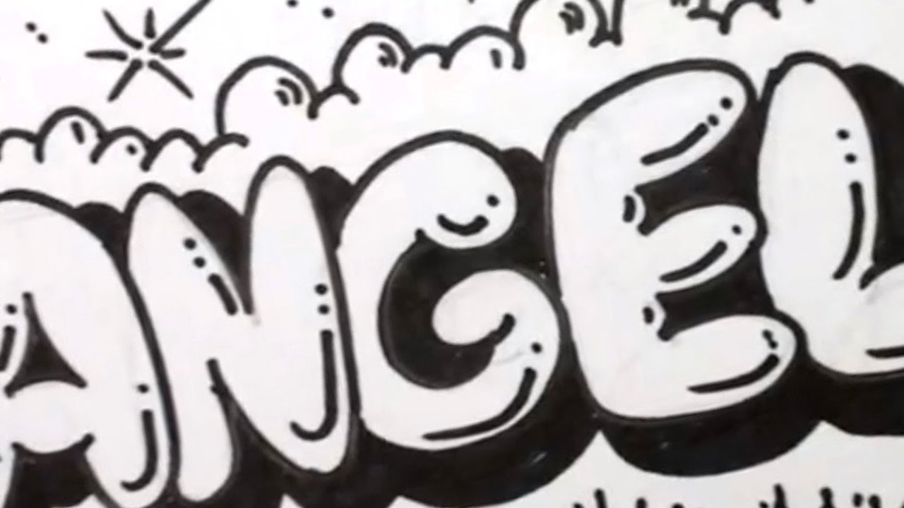 how-to-draw-bubble-letters-angela-in-graffiti-letters-youtube