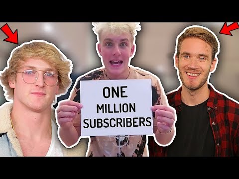 TOP 10 YOUTUBERS REACHING ONE MILLION SUBSCRIBERS! *EMOTIONAL* (Jake Paul, Logan Paul, PewDiePie)