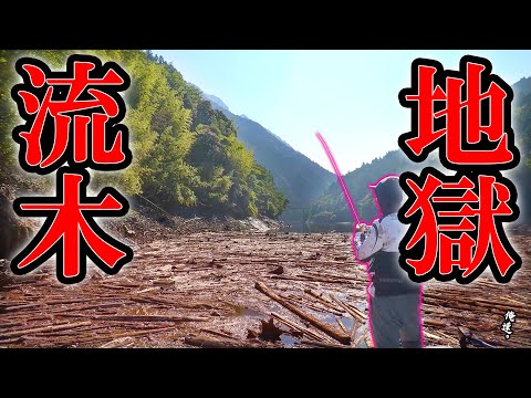 豪雨の残骸に阻まれて釣りできないのか？