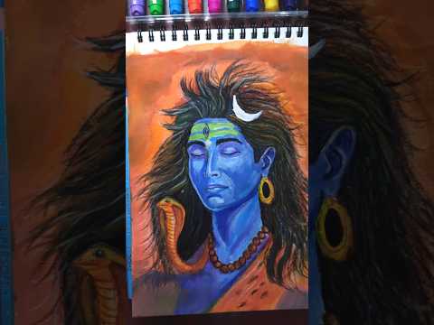 Wait for Divine Vibes ✨ Lord Shiva Painting Reveal 🎨 | Bhakti + Art #art #drawing #painting #shorts