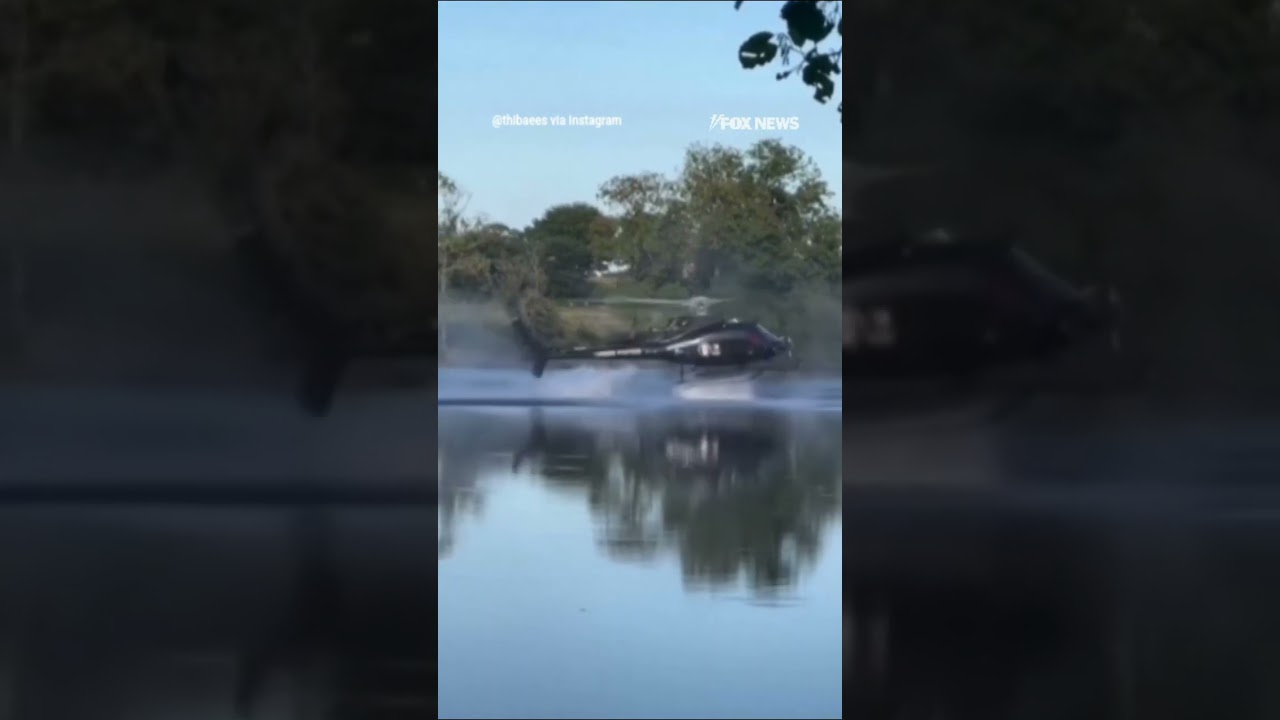 WATCH: Helicopter crashes into pond while battling wildfire #shorts #foxnews #world #viral