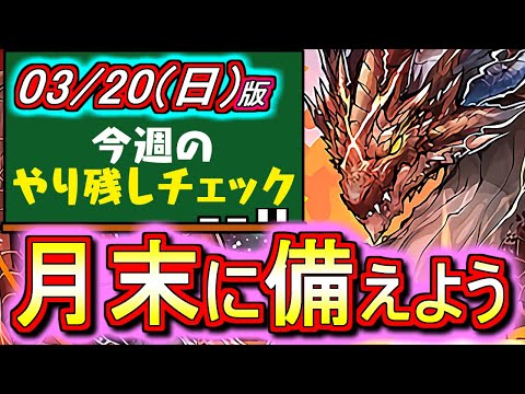 【虚無ドラ？むしろチャンスです】安心してください、パズドラはやることがいっぱいありますよ。～3月20日(日)付 今週のやり残しチェック～【パズドラ】
