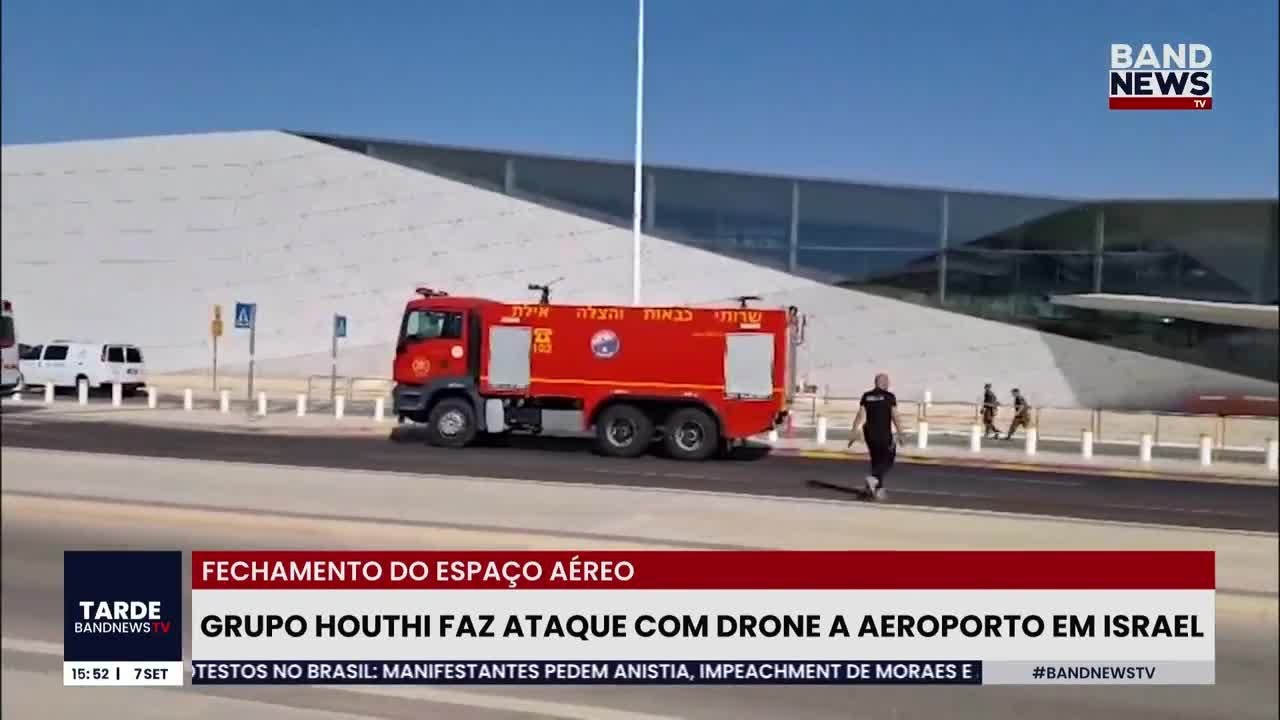Grupo Houthi faz ataque com drone a aeroporto de Israel