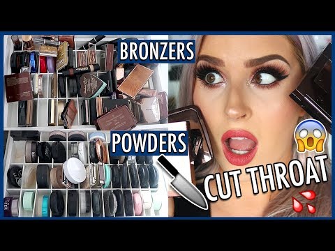 MAKEUP DECLUTTER ? Powder & Bronzer ? Organize Makeup With Me!