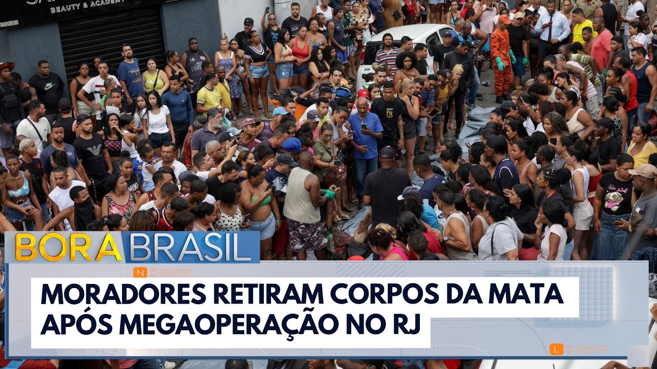 Moradores retiram corpos da mata após megaoperação no RJ  TV Online Moradores retiram corpos da mata após megaoperação no RJ